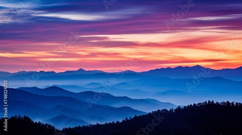Mountain range and sky a twilight scenery