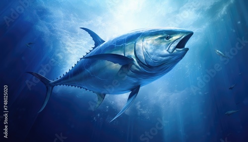 Thunnus is a type of fish lives in the ocean © MrQ