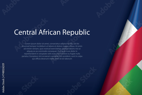 Central African Republic national flag isolated on background with copyspace photo