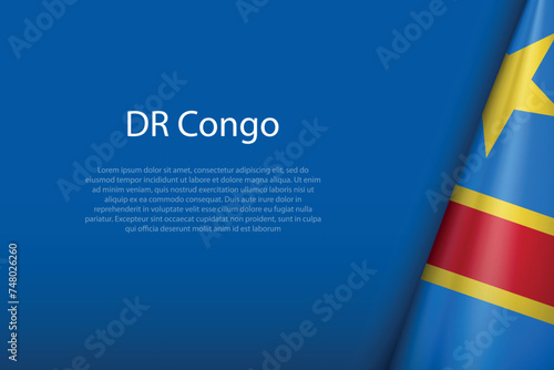 DR Congo national flag isolated on background with copyspace