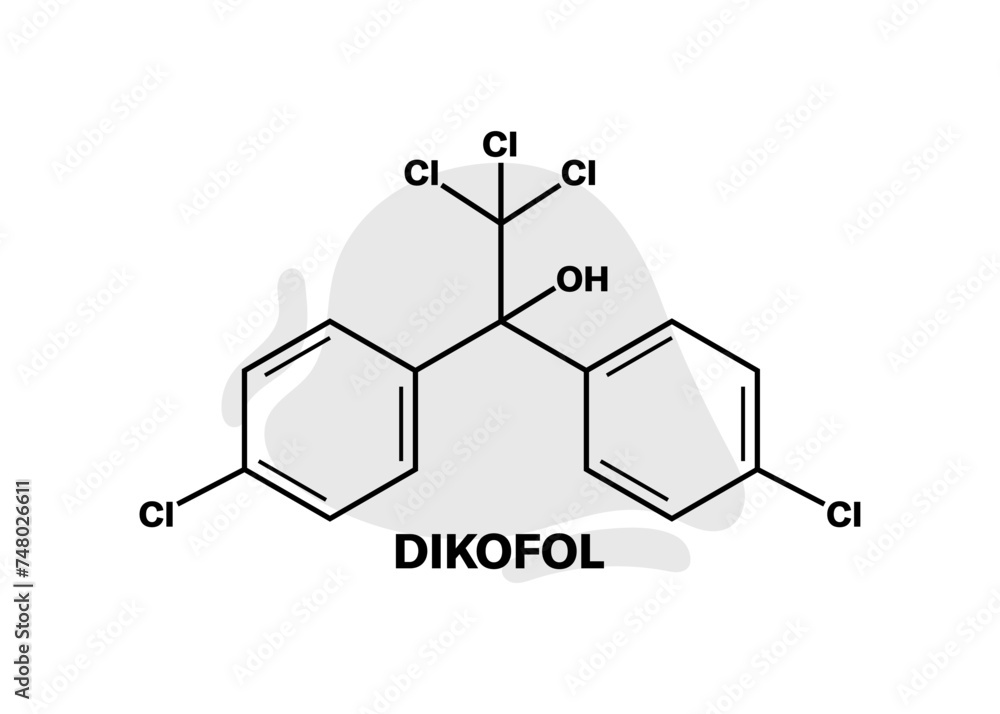 Fototapeta premium Dikofol connection icon. Chemical compound. Flat style. Vector icon