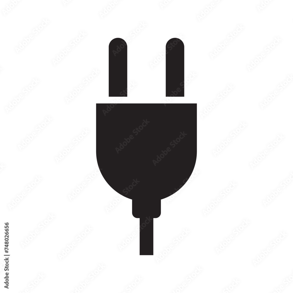 Electric plug vector icon isolated on white background Electric plug vector icon isolated on white background