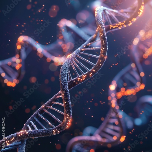 Abstract DNA Helix Structure in Technological Environment