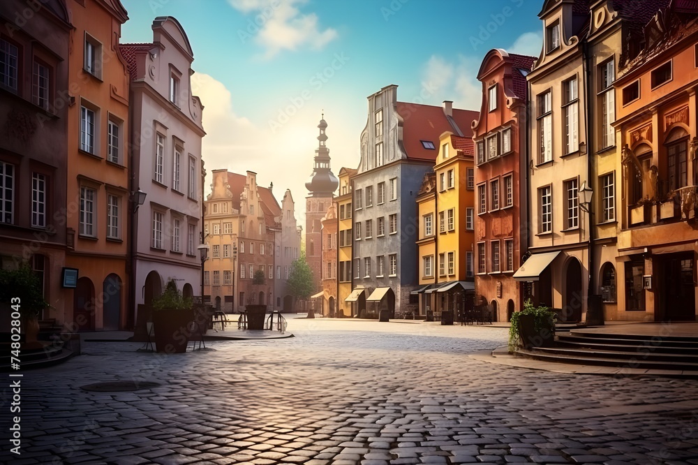 Old Town Square: A charming image of a historic town square with cobblestone streets, surrounded by well-preserved medieval buildings.

