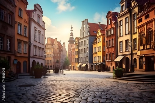 Old Town Square: A charming image of a historic town square with cobblestone streets, surrounded by well-preserved medieval buildings.