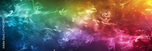 Vibrant cosmic smoke cloud formation - A mesmerizing display of swirling smoke clouds with a cosmic energy in a spectrum of colors