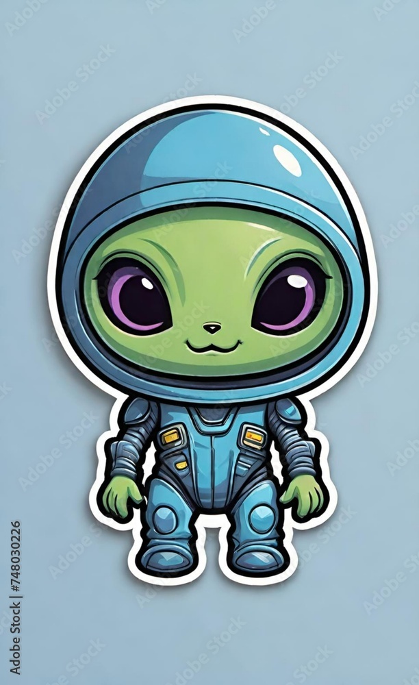 Alien Head Sticker 