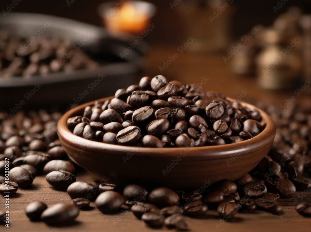 Aromatic scent of freshly ground coffee beans fills the room Aromatic scent of freshly ground coffee beans fills the room