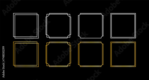 Frame icon set. Blank frames icon mockups. Flat style. Vector icons