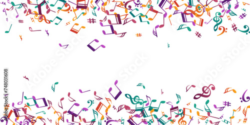 Music note symbols vector illustration. Melody