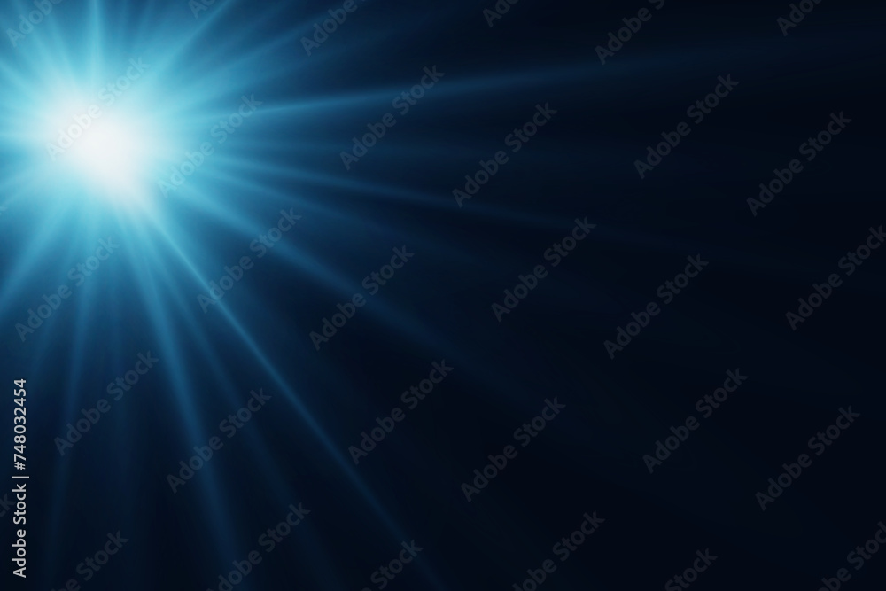 Blue lens flare flare of light and lines. Vector EPS10
