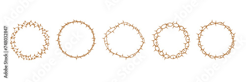 Jesus crown of thorns icon. Vector illustration on a white background.
