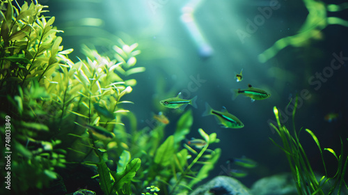 Voice activated home aquarium lighting for fish