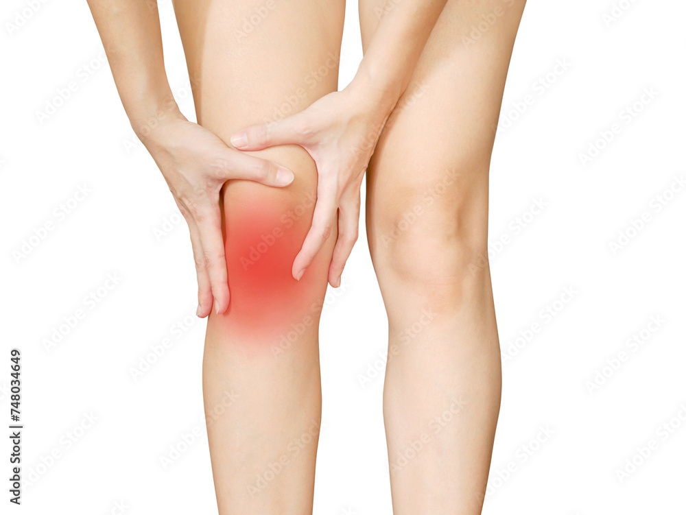 Woman suffering from knee pain