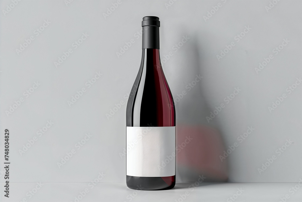 Elegant wine label mockup on bottle. Generative AI. Elegant wine label mockup on bottle. Generative AI.