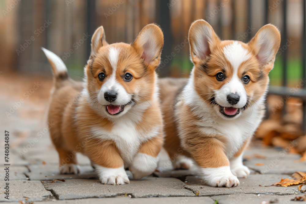 Joyful Puppies Frolicking