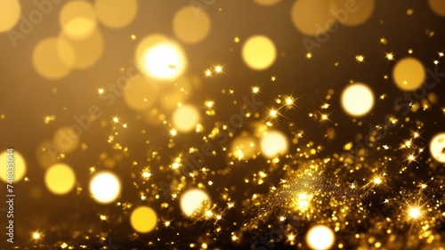 golden glitter shiny sparkles dust bokeh abstract background 