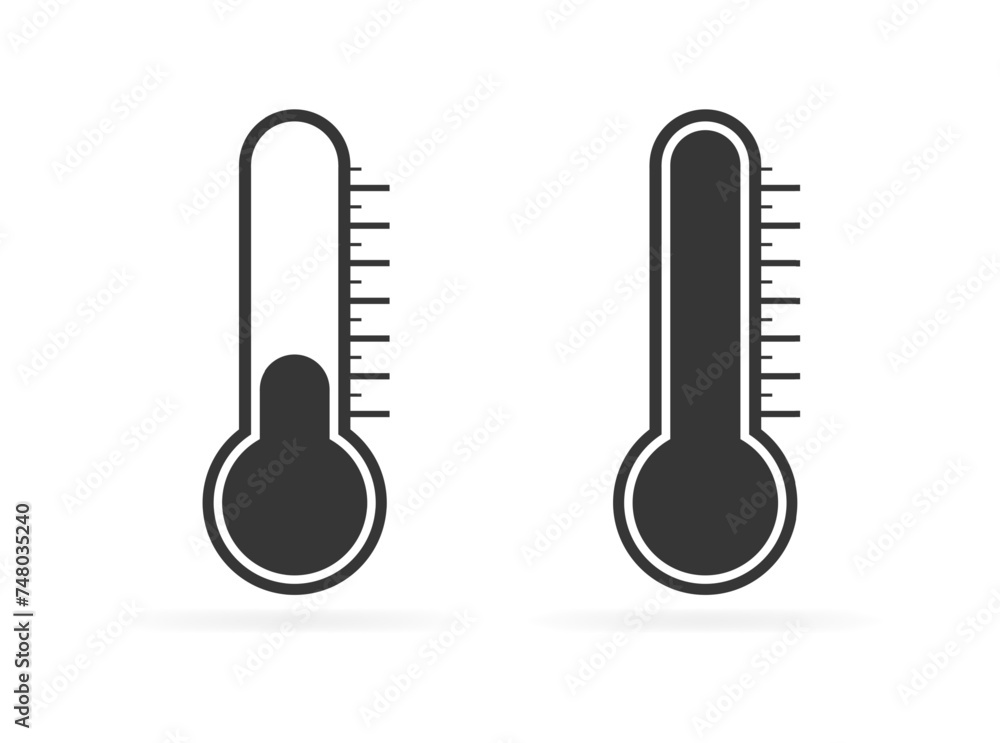 Thermometer icons. Flat style. Vector icons Thermometer icons. Flat style. Vector icons