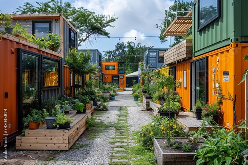 Small Container Homes with Communal Garden