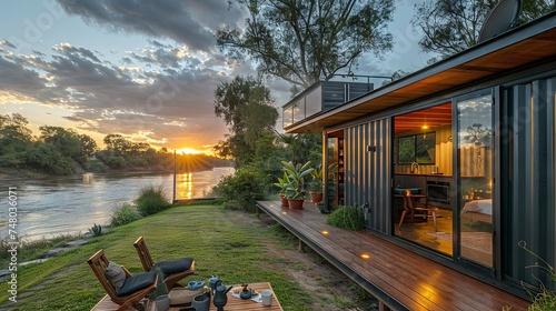 Riverfront Container Home with Eco-Features