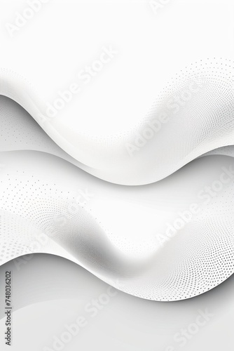 White sound waves, abstract white background, vertical composition