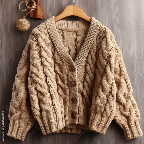 Winter fashion Woman knitted sweater mockups