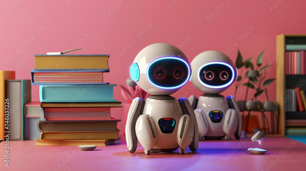 Voice activated robotic home librarians for book