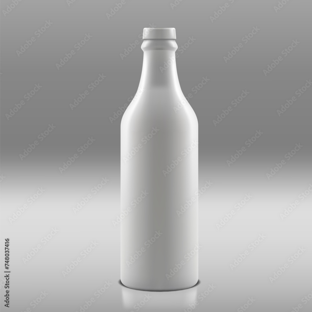 3D White Milk Bottle Isolated On Gray 3D White Milk Bottle Isolated On Gray