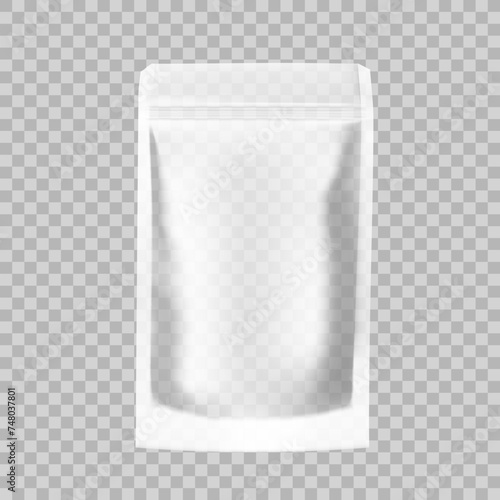 Transparent Blank Pouch With Zip. Pack For Sauce
