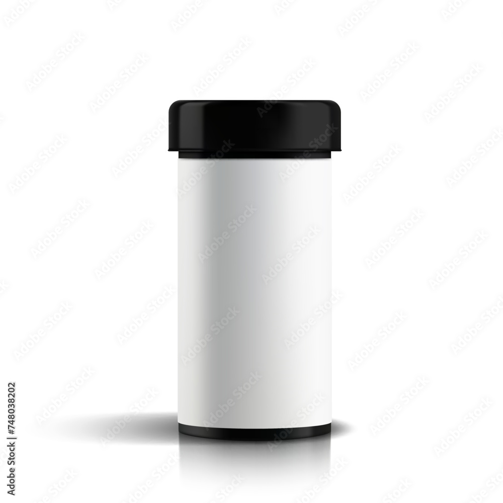 Medical Black Plastic Package Of Pills With Label Medical Black Plastic Package Of Pills With Label