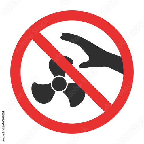 Fan rotating do not touch sign vector illustration
