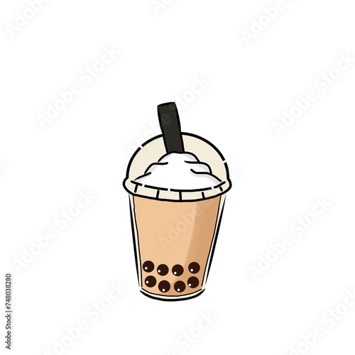 vector illustration of original boba drink