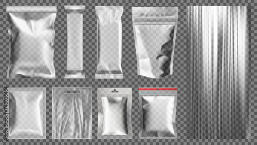 Big Set Of Transparent Empty Plastic Packaging