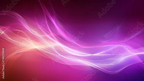 Abstract Purple and Pink Light Waves on a Dark Background