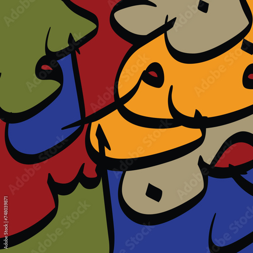 Arabic calligraphy wallpaper Colourful background. Translate "Arabic letters"
