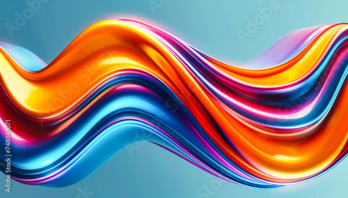 Dynamic Abstract Wave Design, Modern Artistic Background with Colorful Gradient Curves, Creative Pattern
