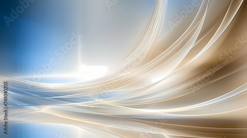 Abstract Swirling Light Patterns on a Blue Background
