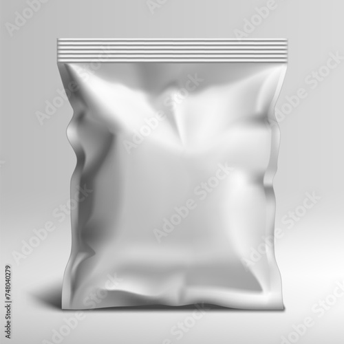 Foil Bag Packaging For Food Isolated On White