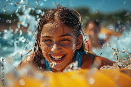 Magazine photography style highlighting summer, summer activities, and water sports, with an emphasis on visual appeal and engaging compositions © stardadw007