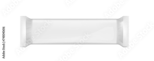 Glossy Blank White Pouch Package Isolated On White