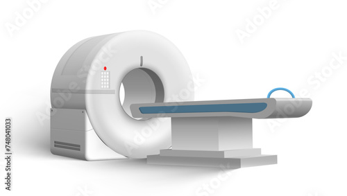 3D CT Computed Tomography Scanner On White