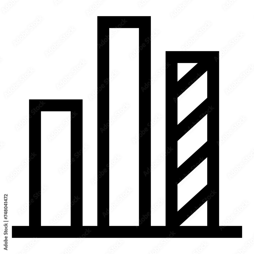 Growing bar graph icon. Growing bar graph icon.