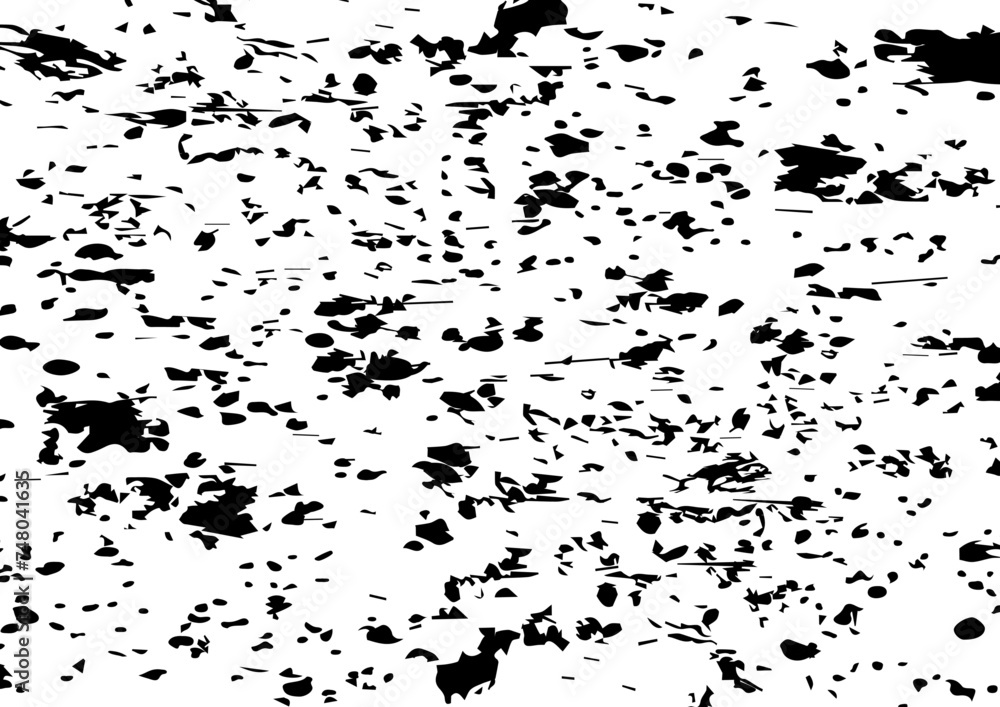 Obraz premium Old grunge black texture. Dark weathered overlay pattern sample on transparent background. Screen background. Vector.