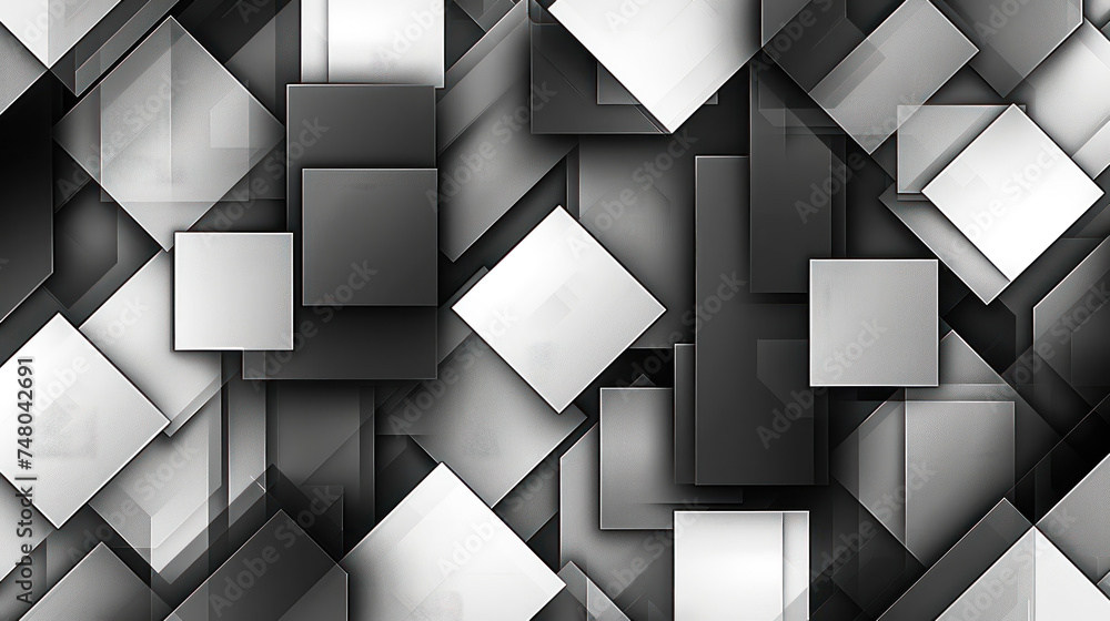 Black and Gray: A Minimalist Pattern of Squares and Rectangles Black and Gray: A Minimalist Pattern of Squares and Rectangles