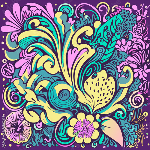 Floral doodle background