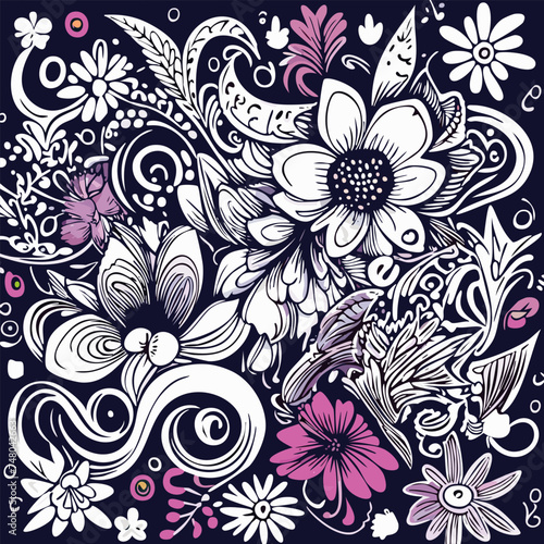 Floral doodle background