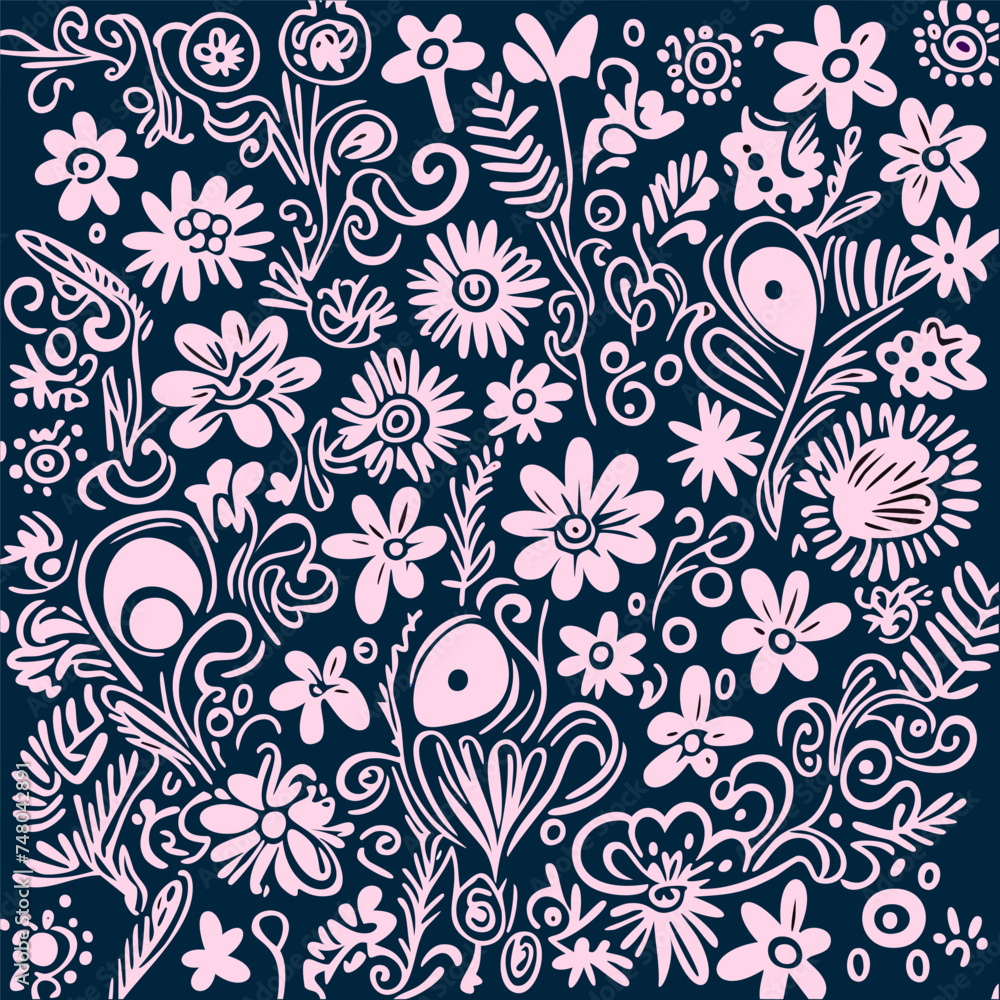 Floral doodle background Floral doodle background