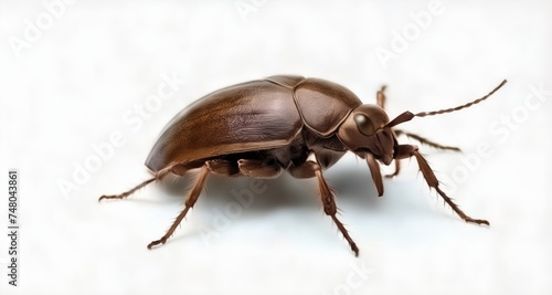  A close-up of a brown beetle with a glossy shell © vivekFx