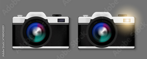Retro Film Photo Camera Isolated On White