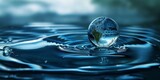 glass globe splashing in water